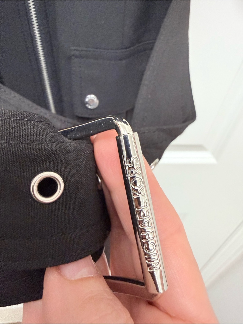 Michael Kors Black zip up belted dress. - Picture 3 of 7